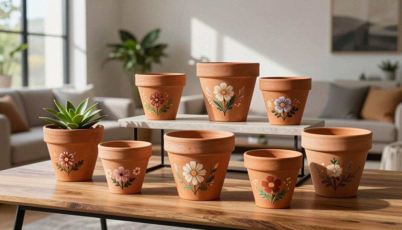 pots en terre cuite décorés dans un intérieur moderne pots en terre cuite décorés dans un intérieur moderne