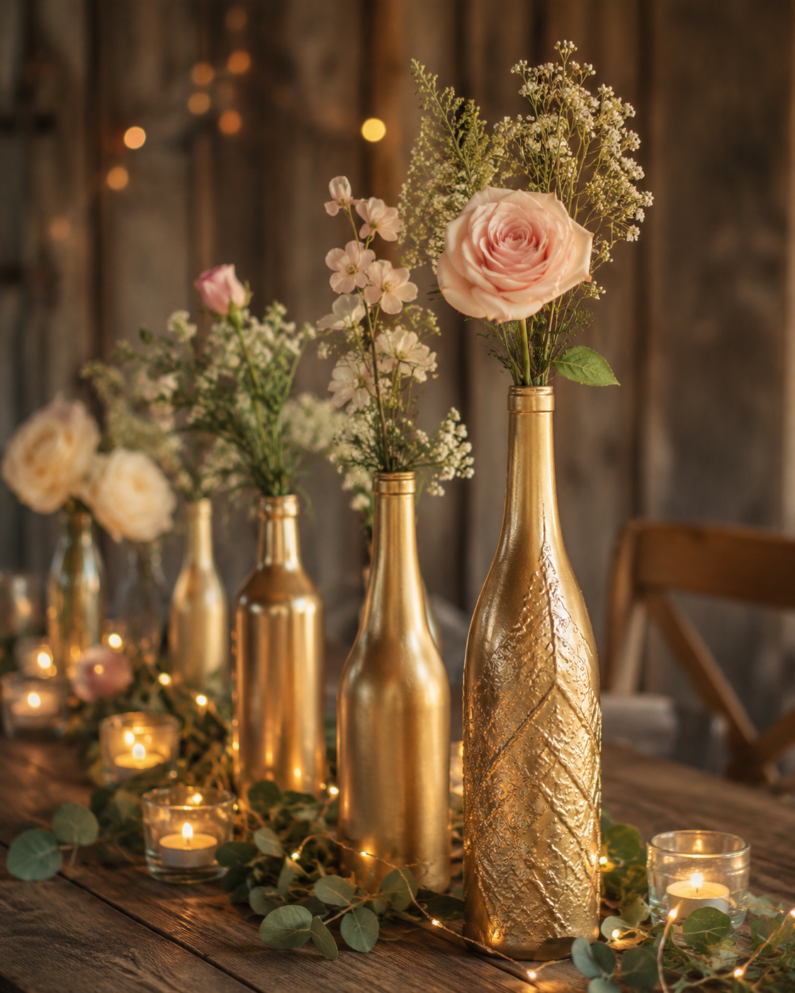Idées de décoration avec des bouteilles dorées faciles et élégantes Idées de décoration avec des bouteilles dorées faciles et élégantes idees de decoration avec des bouteilles dorees 4