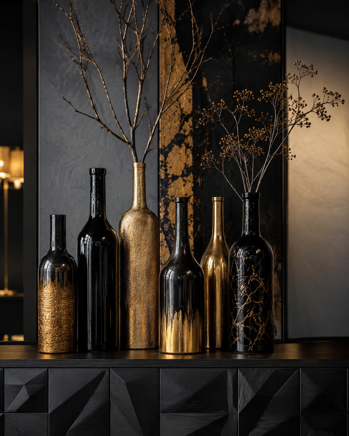 Idées de décoration avec des bouteilles dorées faciles et élégantes Idées de décoration avec des bouteilles dorées faciles et élégantes idees de decoration avec des bouteilles dorees 5