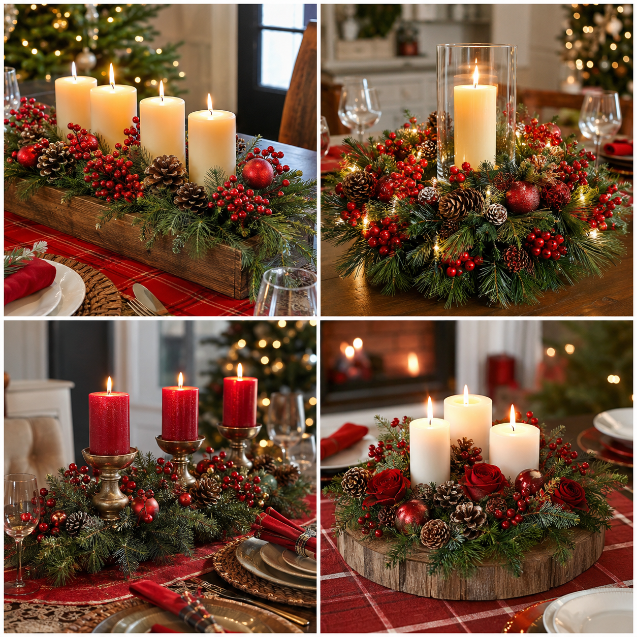 Magnifiques centres de table de Noël avec des bougies : Idées élégantes Magnifiques centres de table de Noël avec des bougies : Idées élégantes magnifiques centres de table de noel avec des bougies 6