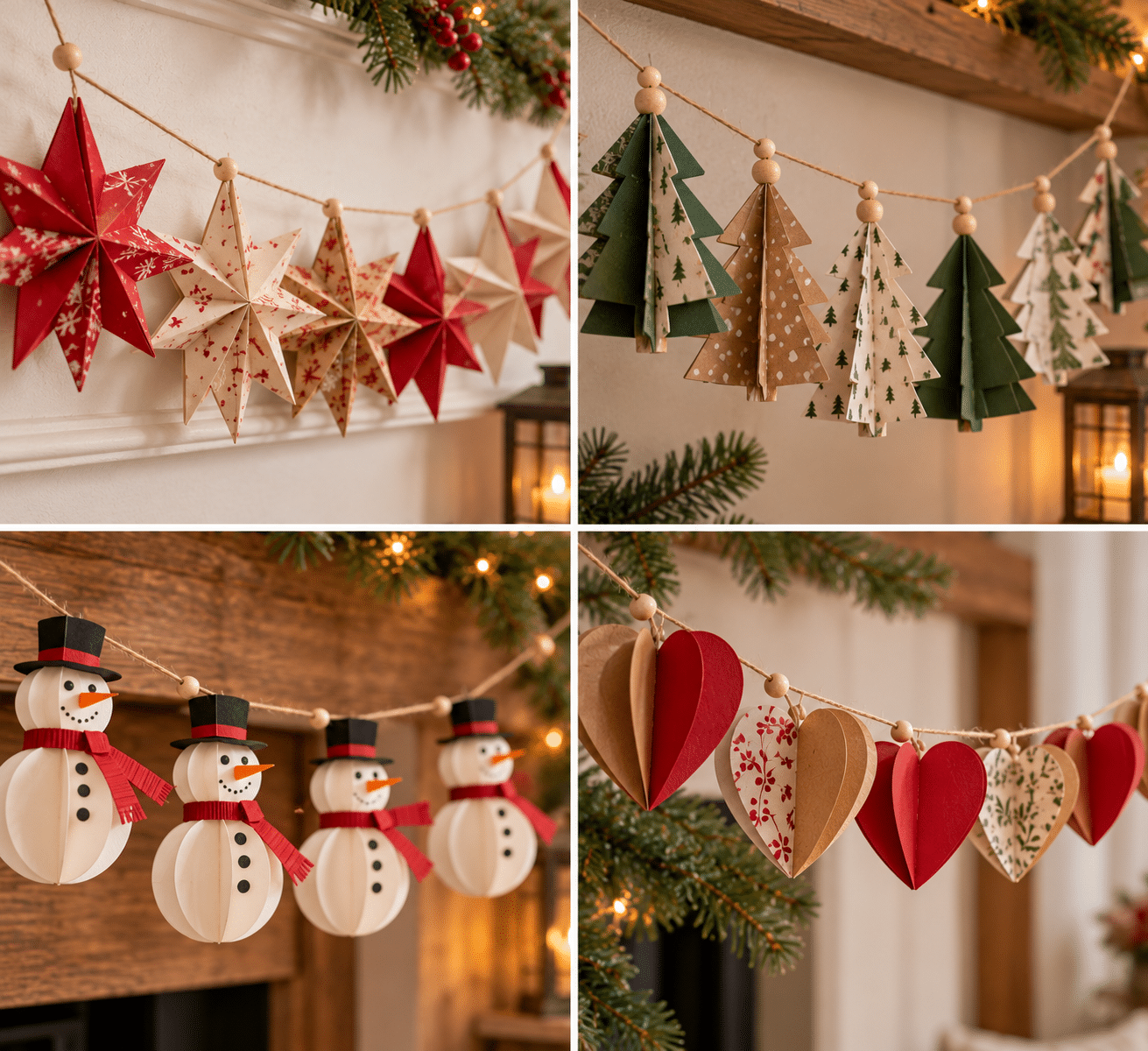 Jolies guirlandes de Noël en papier à faire en 30 minutes jolies guirlandes de noel en papier
